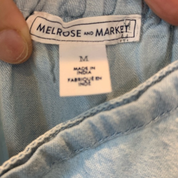 Melrose & Market Sleeveless light Blue Washed Denim Romper- women - Picture 4 of 4
